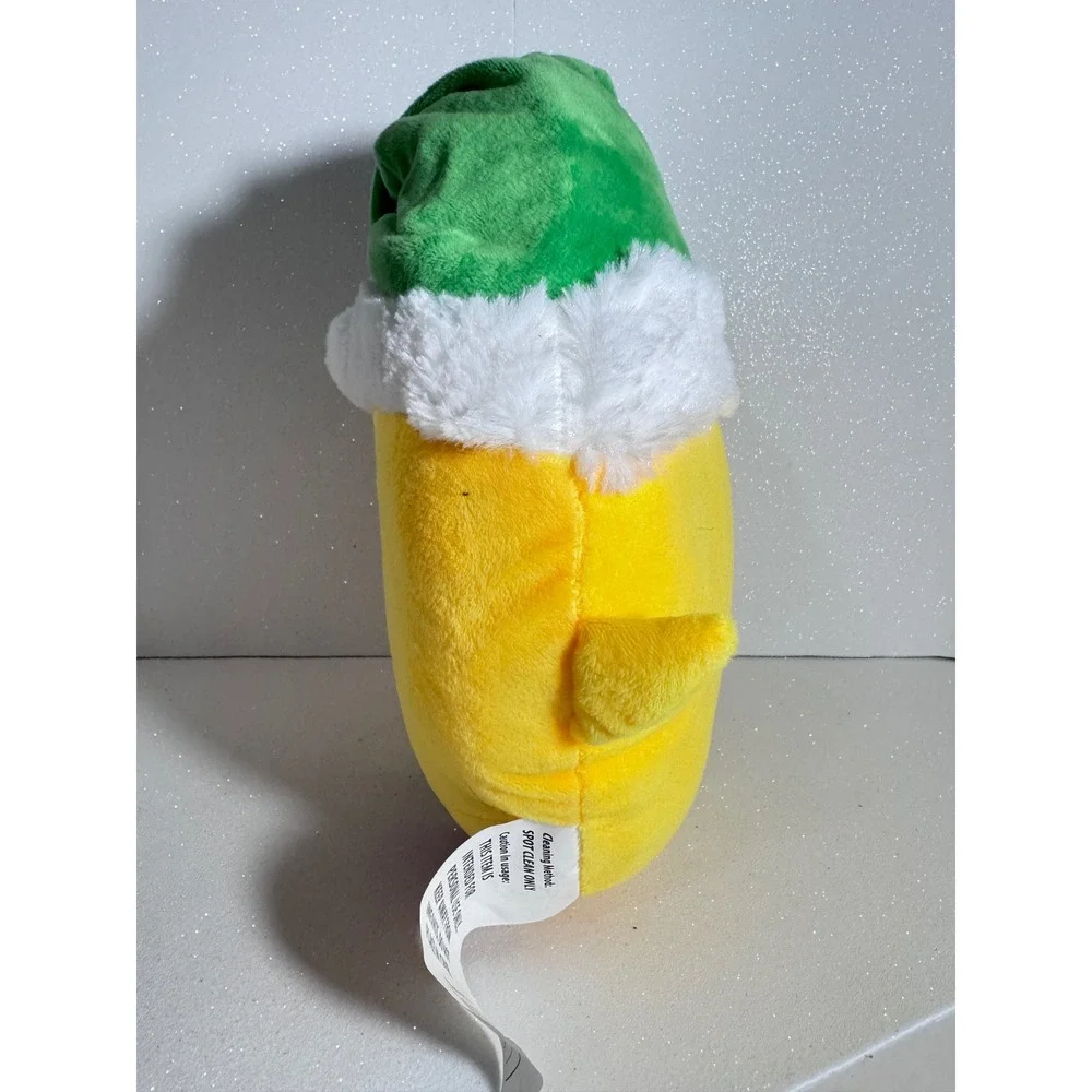 MSA Trading Winking Kissy Face Emoji Plush Holiday Pillow Yellow Green Hat 3226